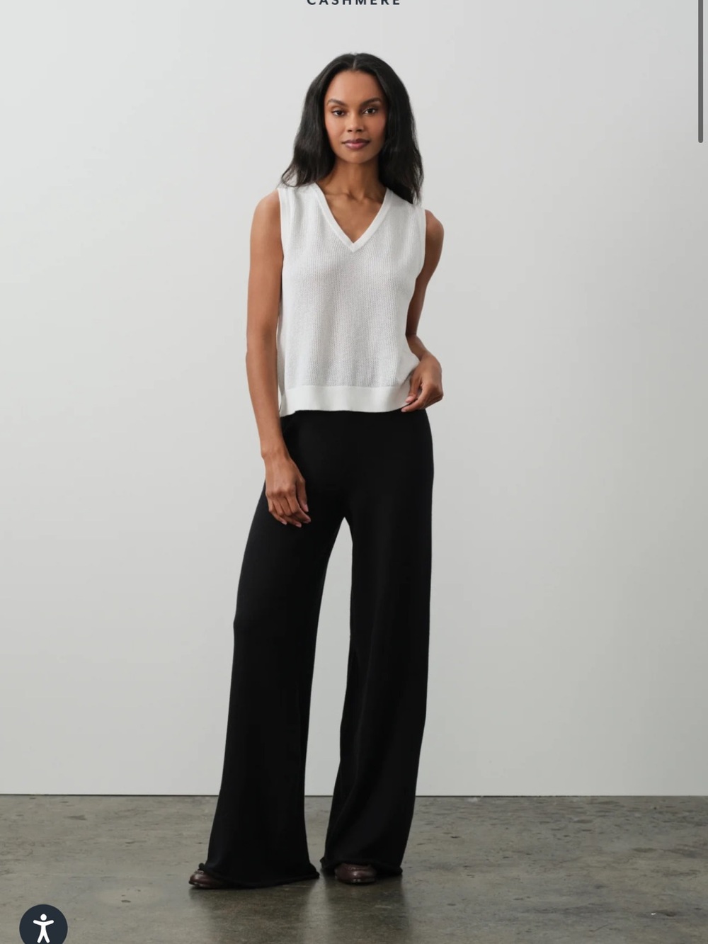NakedCashmere Black Wide-Leg Knit Pants